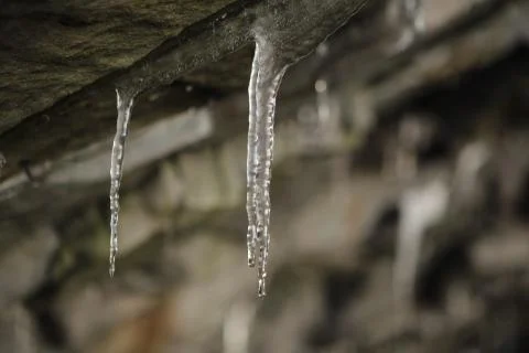 Closeup Of Ice Hanging Stock Photos
