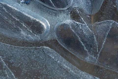 A closeup of ice structures in Jena at spring Foto stock
