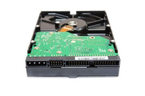 Closeup ide harddisk isolated on white background Stock Photos