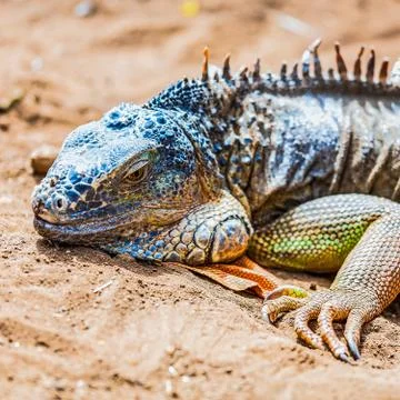 Closeup of iguana or lizard Stock Photos