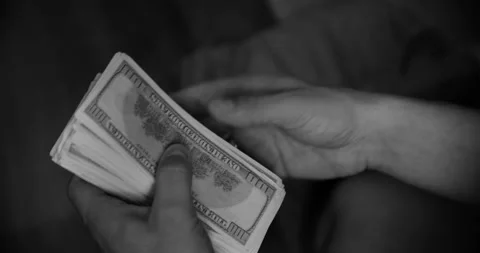 CloseUp Image of Hands Counting Cash and Banknotes in Detail Stock Footage 304036516