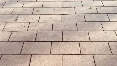 A closeup image of a textured, paved pathway prominently showcasing intricate Stock Footage 316463923