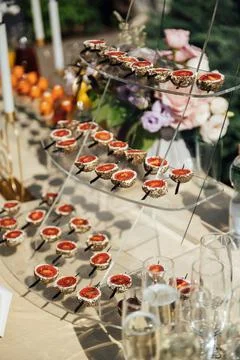 The closeup image of the various small cup cakes Stock Photos