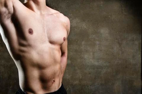 Closeup image of young man torso Stock Photos