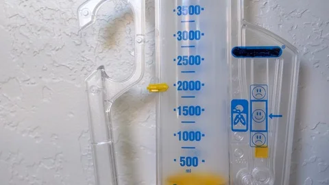 Closeup-Incentive spirometer working Stock Footage 102129937