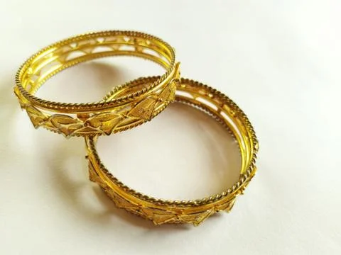 Closeup of Indian Bangles, white background Stock Photos