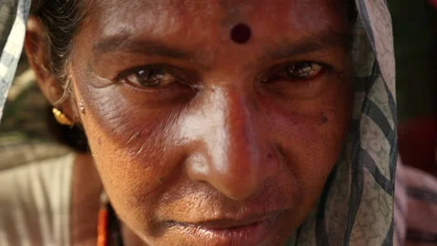 Closeup of a Indian woman looking in the camera, Mumbai, IndiaStock Footage