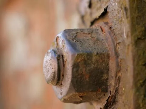 Closeup of industrial rusted bolt Stock Photos
