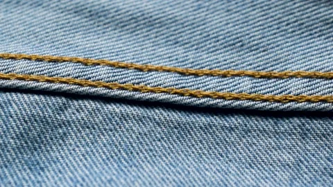 Closeup inseam on a light blue Stock Video Pond5