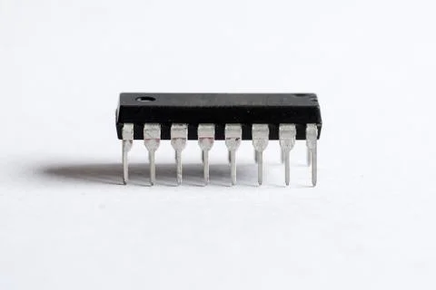 Closeup of Integrated Circuit chip Stock Photos