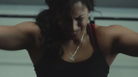 Closeup of intense workout Stock Footage 54995778
