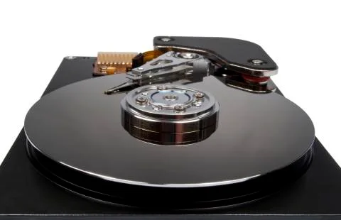 Closeup on Internals of a Harddisk HDD Stock Photos