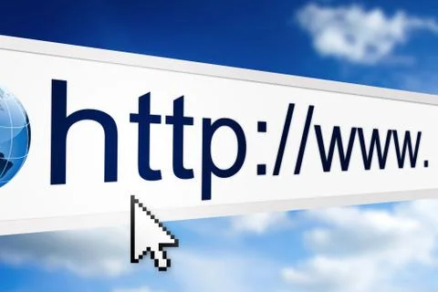 Closeup of internet address in web browser Illustrazione stock
