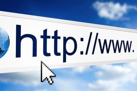 Closeup of internet address in web browser Illustrazione stock