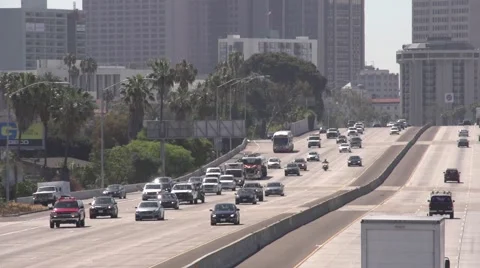Closeup of Interstate 5 freeway in San Diego Stock Footage 49760525