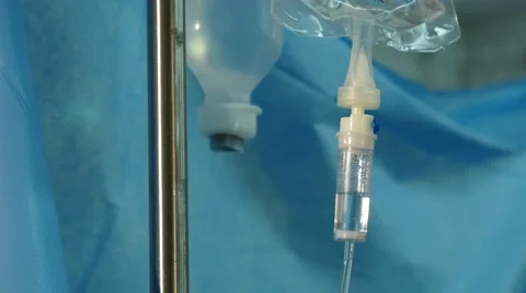 Closeup of Intravenous drip in operating room, 4k footage Stock Footage 56284107