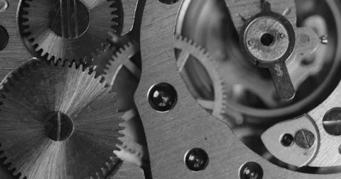 CloseUp of Intricate Mechanical Watch Movement and Design Elements 库存影片 298182984