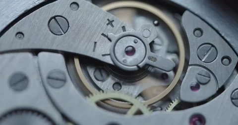 CloseUp of Intricate Mechanical Watch Movement and Design Elements 스톡 동영상 298183058