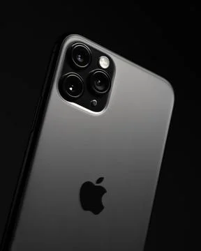 Closeup of iPhone 11 Pro Space Grey Stock Illustration