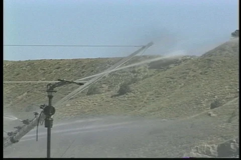 Closeup of Irrigation Sprinkler Stock Footage 121607452