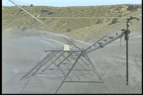 Closeup of Irrigation Sprinklers Stock Footage 121606664