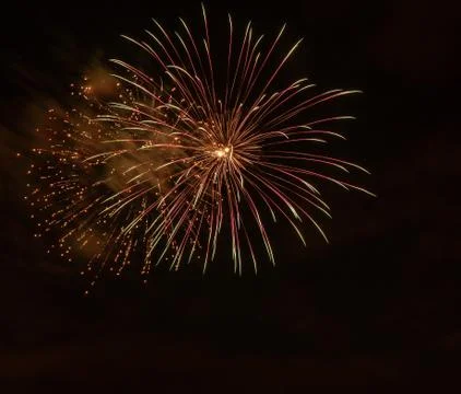 Closeup of isolated fireworks for compositing Stock Photos