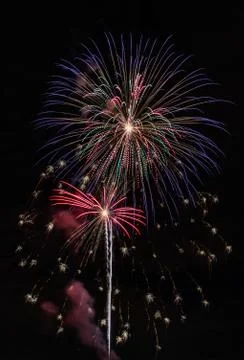 Closeup of isolated fireworks for compositing Foto stock