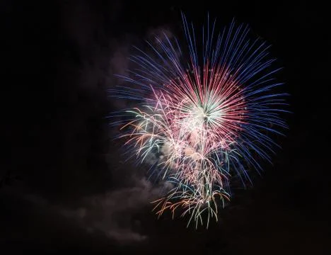 Closeup of isolated fireworks for compositing Stock-Fotos