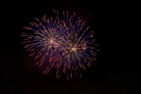 Closeup of isolated fireworks for compositing Stock Photos