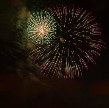Closeup of isolated fireworks for compositing Stock-Fotos