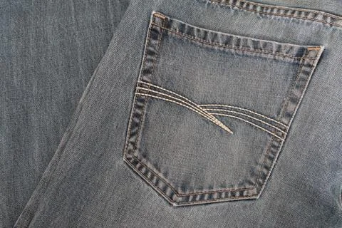 Closeup jeans blue texture material denim background. Stock Photos