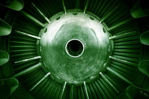 Closeup of a jet engine Stock Photos