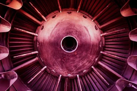 Closeup of a jet engine Stock Photos
