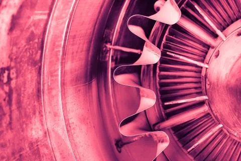 Closeup of a jet engine Stock Photos