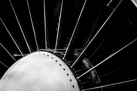 Closeup of a jet engine Stock Photos