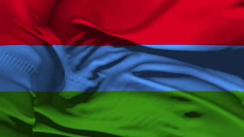 Closeup Karelia Flag Wave Loop waving in wind Realistic Karelia Flag backgro Stock Footage 324392136