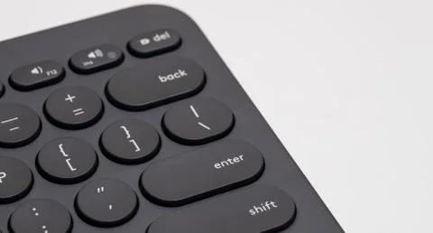 Closeup keyboard button on the white background Stock Photos