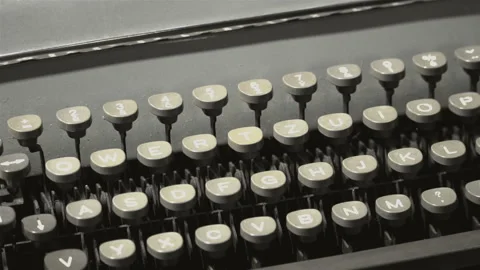 Closeup of the keys of an old typewriter. Stock Footage 88004963