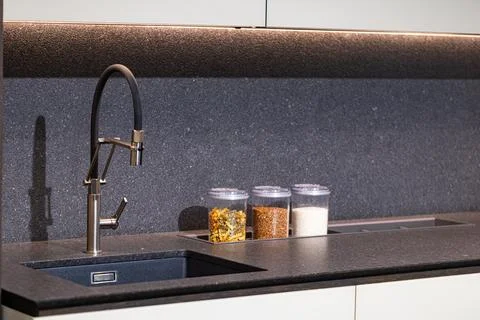 Closeup of kitchen elements Stock Photos