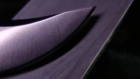 Closeup of a knife and a sharpener. 4K UHD Vídeo Stock 72919899