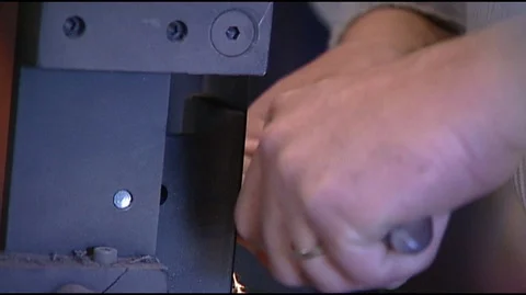 Closeup of Knife Maker Grinding Knife Stock Footage 93830389