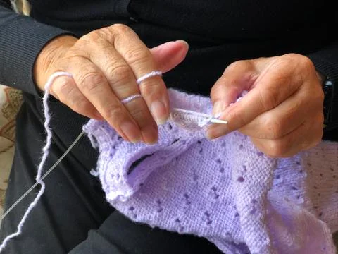 Closeup of knitting 스톡 사진