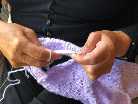 Closeup of knitting Stock Photos