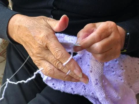 Closeup of knitting Stock Photos