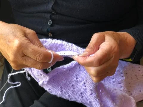 Closeup of knitting Stock Photos
