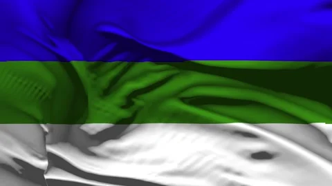 Closeup Komi  Flag Wave Loop waving in wind Realistic Komi  Flag background Stock Footage 325168700