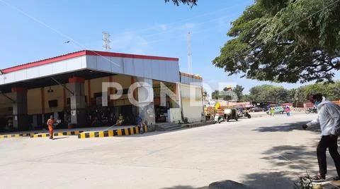 Closeup of KSRTC Bus Stand and Building with Buses pickup and drop of ...