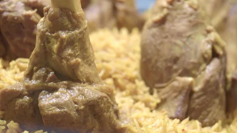 Closeup of Lamb biryani in a bowl 動画素材 303813846