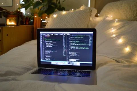 Closeup Laptop with Code Foto stock