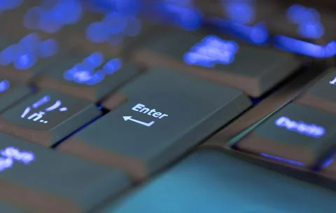 Closeup of laptop or desktop computer keyboard Stock Photos